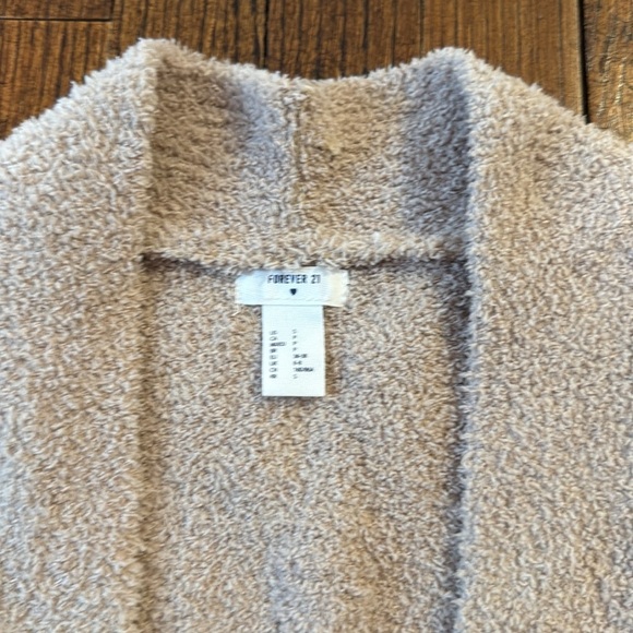 Forever 21 Open Front Teddy Cardigan Sweater - Picture 4 of 4